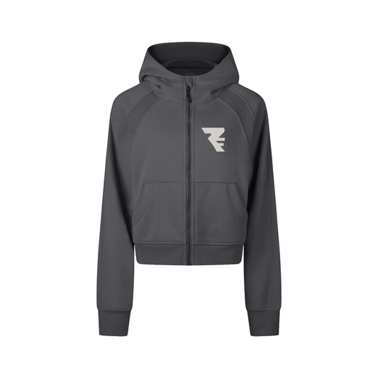 Cropped Zip-Through Hoodie
